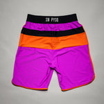 SN Clo. Mens Physique Board Shorts - Purple / Orange / Black