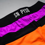 SN Clo. Mens Physique Board Shorts - Purple / Orange / Black