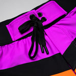 SN Clo. Mens Physique Board Shorts - Purple / Orange / Black