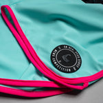 SN Clo. Mens Physique Board Shorts - Turquoise / Pink / Black