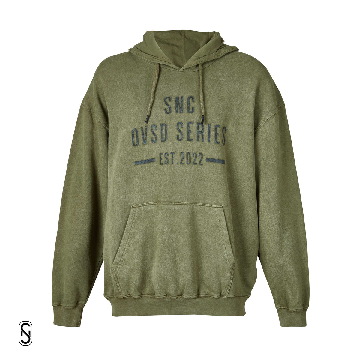 OVSD Drop Shoulder Acid Wash Hoodie - Washed Khaki Acid Wash