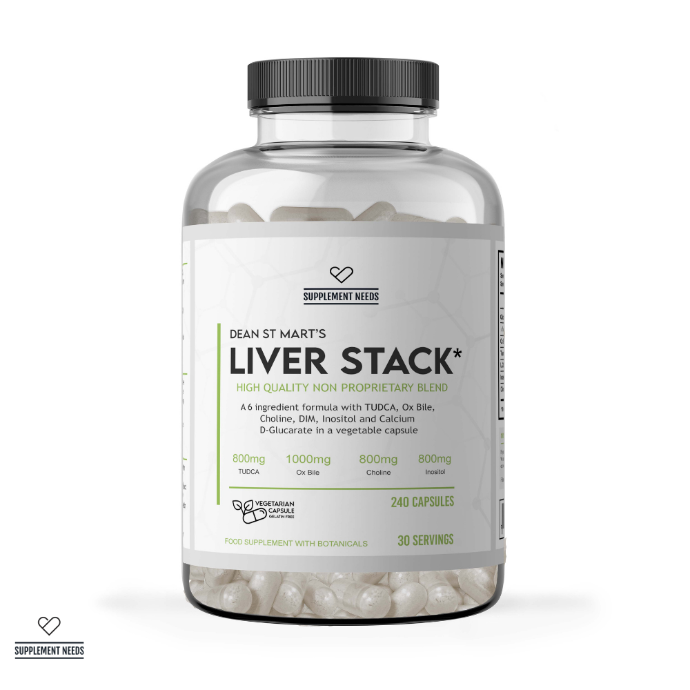 Supplement Needs Liver Stack Dr Dean St Mart High Quality Non Proprietary TUDCA Ox Bile Cholestasis Disease NAFL NAFLD High Estrogen Calcium D Glucarate DIM Metabolism Excretion Fat Fatty 240 Capsules capsules 30 servings 6 ingredients Health Range