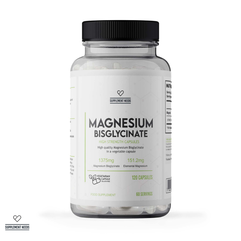 Supplement Needs Magnesium Bisglycinate High Quality elemental 120 Capsules capsules 60 servings COMT relax mind sleep calming gaba Health Range